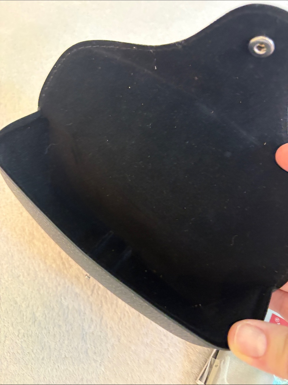 Ray-Ban Black Sunglasses Case with Gold Logo and Gray Microfiber Cloth — EMPTY - Picture 2 of 7